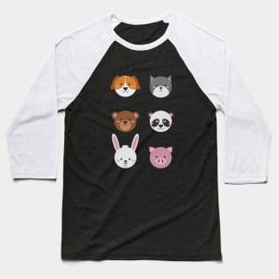 Cute Colorful Animals Baseball T-Shirt